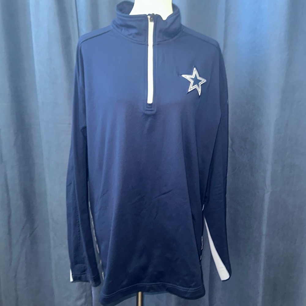NFL Dallas Cowboys Nike On Field Apparel 1/4 Zip Pullover Size Large EUC